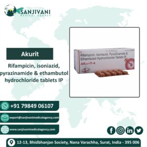 Product introduction Akurit 4 Tablet is a combination medicine used in the treatment of tuberculosis. It prevents the growth of the microorganisms that cause the infection. Akurit 4 Tablet is a prescription medicine and it is to be taken it as suggested by the doctor. It should be taken in an empty stomach and take it at a fixed time to ensure better efficacy. Do not consume more than the recommended dose, as this may have harmful effects on your body. If you miss a dose, take it as soon as you remember. The course of the treatment must be completed even if you feel better. Sudden discontinuation of the treatment may affect the potency of the medicine. The medicine may take some to show its effects on the symptoms. However, it is advised to consult the doctor if you feel an aggravation of the condition or if your condition does not improve. Some common side effects of this medicine are nausea, vomiting, fever, dark-colored urine, sweating, increased saliva, etc. To cope up with the side effects, you should drink plenty of water. If any of the side effects get aggravated, you must consult your doctor immediately. Generally, serious side effects are rare. If you experience any allergic reaction (rashes, itching, swelling, shortness of breath, etc.), you must seek immediate medical help. Before taking this medicine, you should tell your doctor if you are taking any medicines for any health condition. Patients with liver and kidney ailments must take this medicine with proper consultation and caution. Pregnant or breastfeeding women should also consult with the doctor before taking it. Avoid drinking alcohol as it can cause excessive drowsiness with this medicine. It usually does not impair your ability to drive, but you should not drive if it makes you feel sleepy or dizzy. During the treatment, you must take adequate rest and eat a healthy diet for a faster recovery. While on the medication, your doctor may ask for a few laboratory and diagnostic tests to know the effects of the medicine on your body.