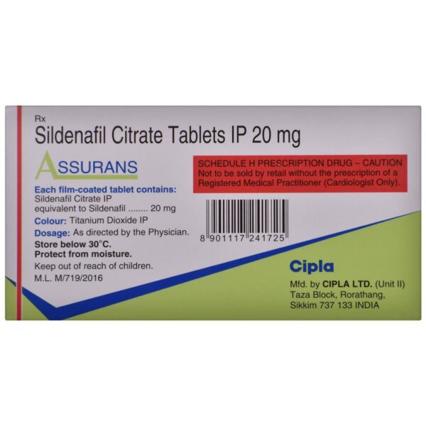 Assurans 20mg (Sildenafil Citrate) Tablet