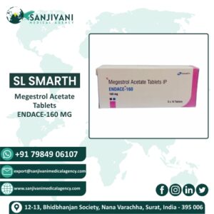 Endace (Megestrol 160mg) Tablet is used to treat breast cancer and endometrial cancer. It specifically helps treat breast and endometrial cancer that are hormone dependent. It may also be used for treating low appetite and weight loss in patients with advanced cancer or HIV.